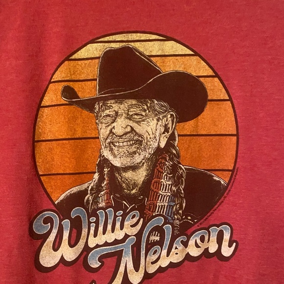Willie Nelson Graphic Tee in Red - Picture 3 of 6